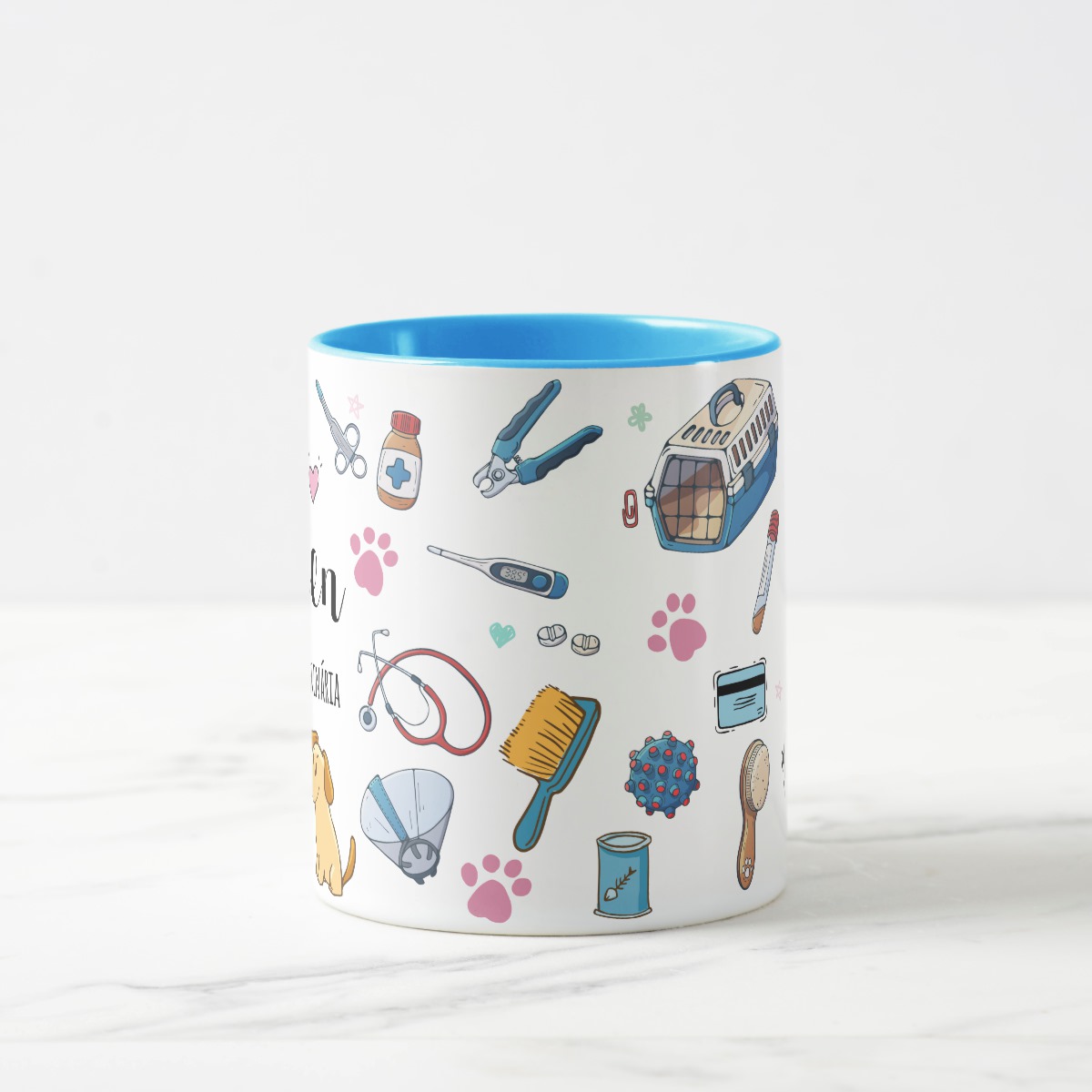Caneca Medicina Veterinária com Nome (Medicina Veterinária)
