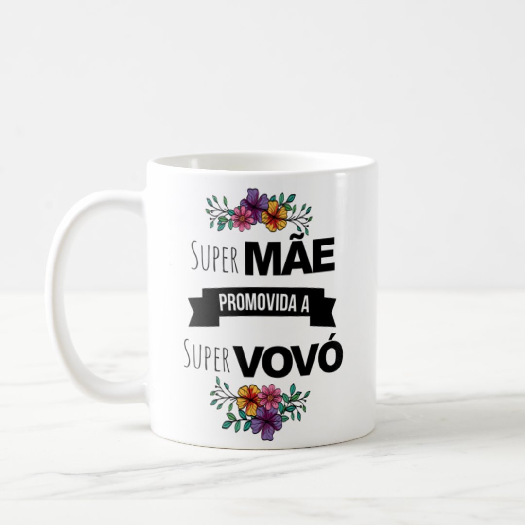 Caneca Personalizada Anúncio de Gravidez - Promovida a Vovó - Anúncio de Gravidez (Avós)