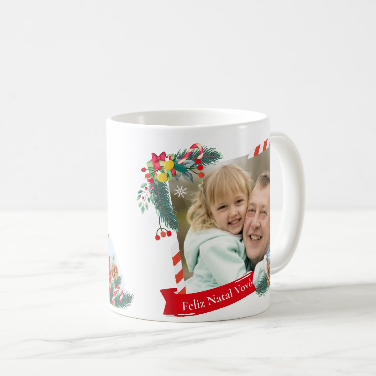 Caneca Natalina Personalizada com Foto Avô