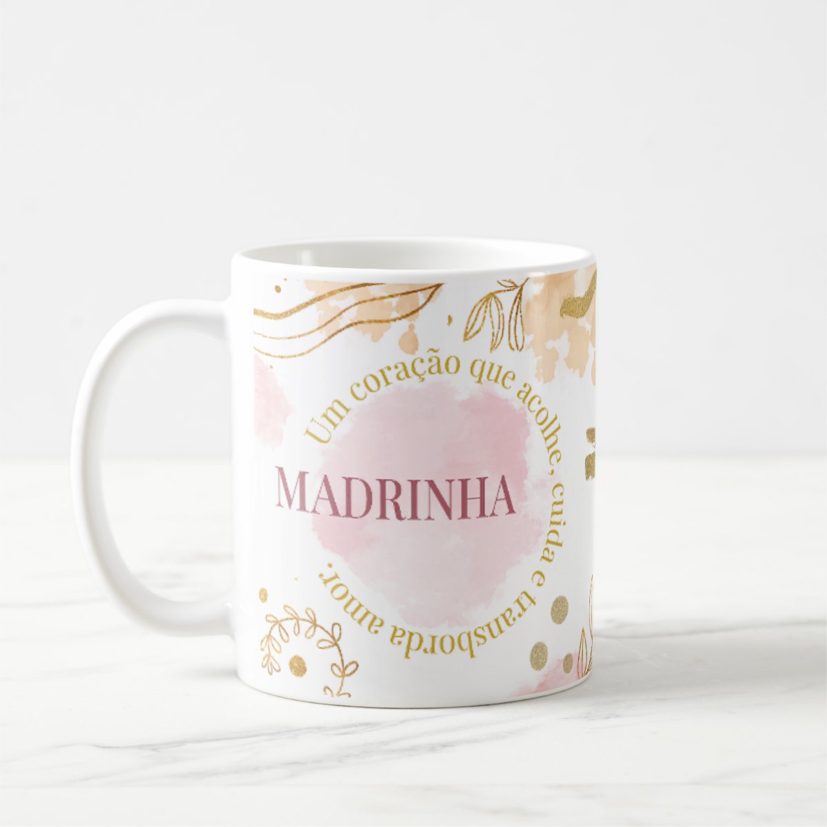 Caneca Feminina Madrinha Presente Coração de Madrinha - Batizado (Madrinha)