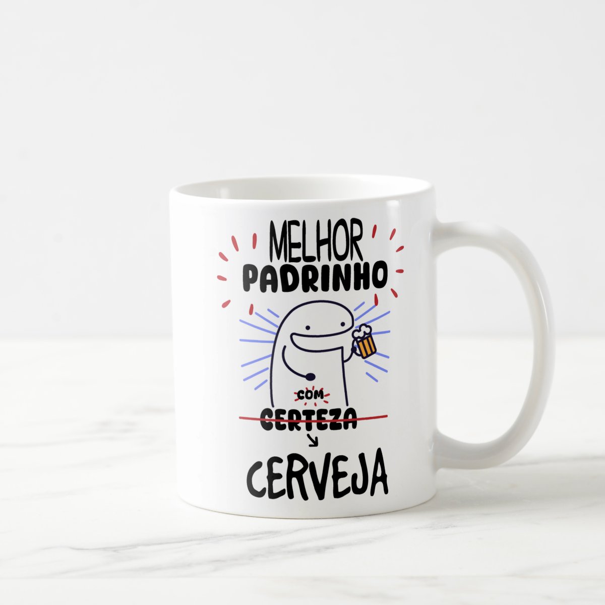 Caneca Personalizada Divertida Melhor Padrinho com Cerveja