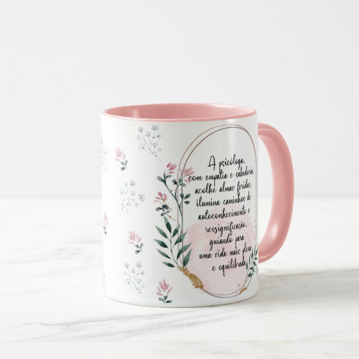 Caneca Feminina Delicada Presente Profissão Psicologia
