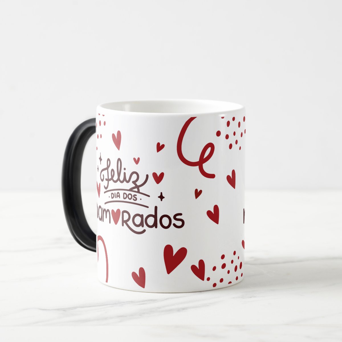 Caneca Mágica Presente Corações para Casal Dia dos Namorados