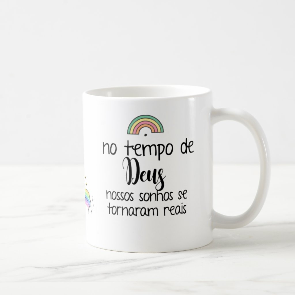 Caneca Personalizada Gravidez Tentante Bebê Arco-íris