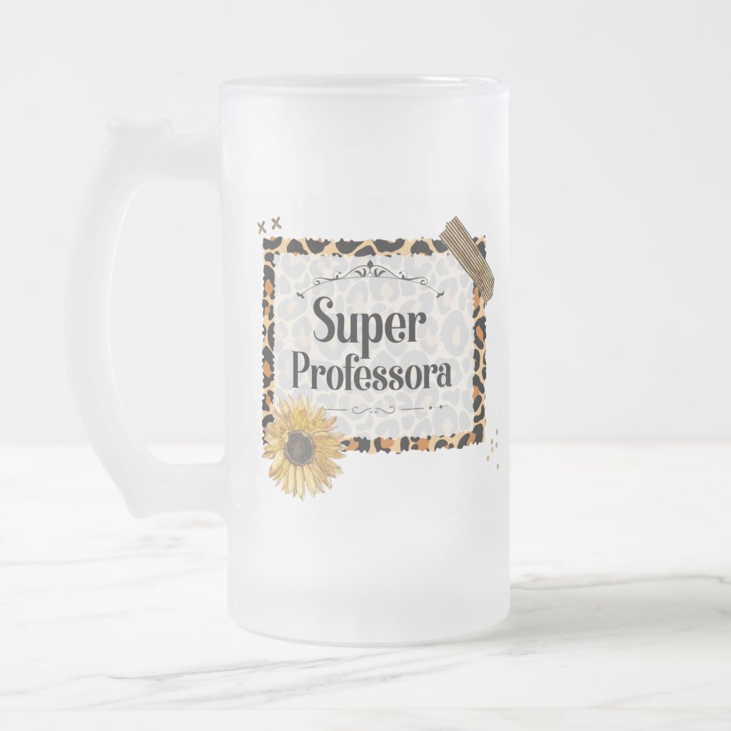 Copo De Cerveja Personalizado Presente Super Professora - Dia dos Professores (Professor(a))