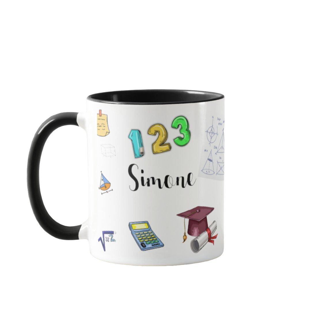 Caneca Professor Matemática Presente Personalizado com Nome