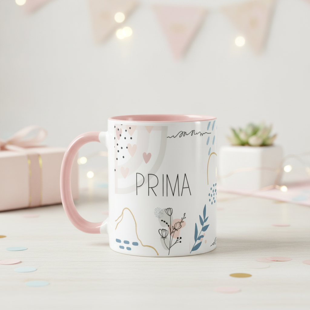 Caneca Feminina Minimalista Presente Aniversário para Prima - Outros (Aniversário)