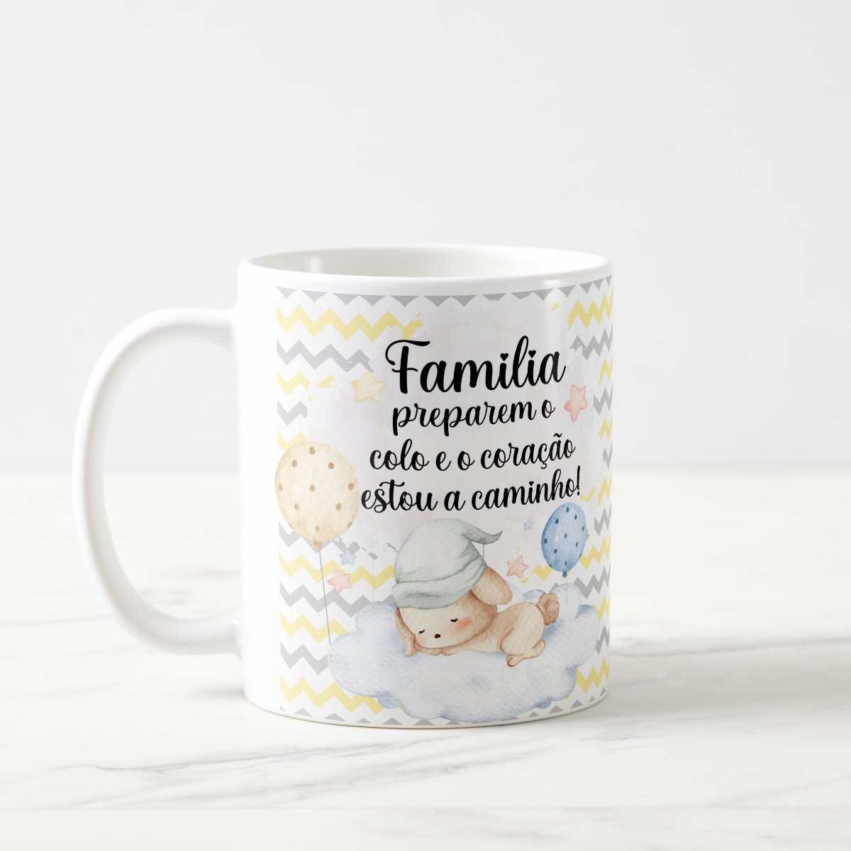 Caneca Surpresa Gravidez Anúncio Família Estou a Caminho