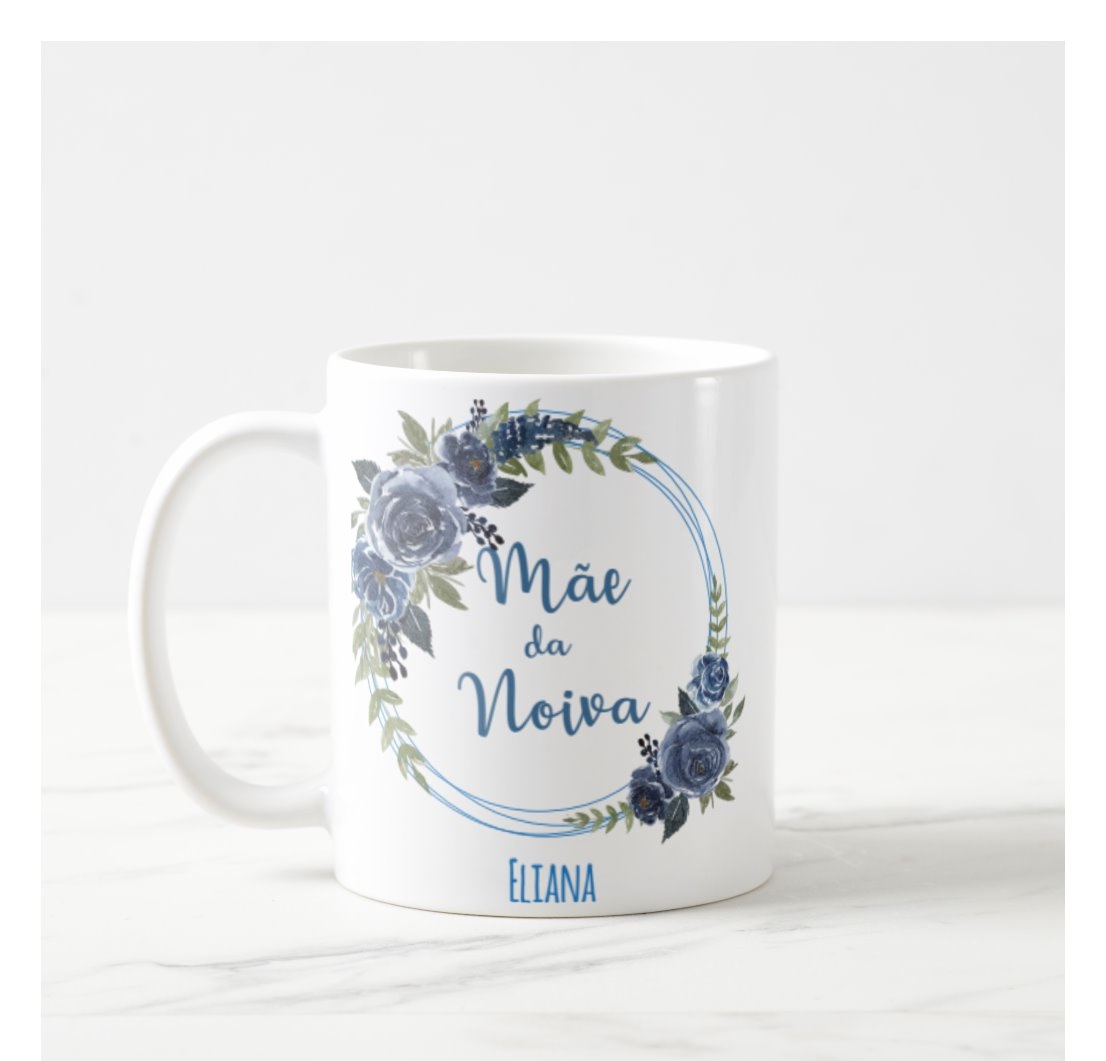 Caneca Personalizada Mãe da Noiva Casamento Azul