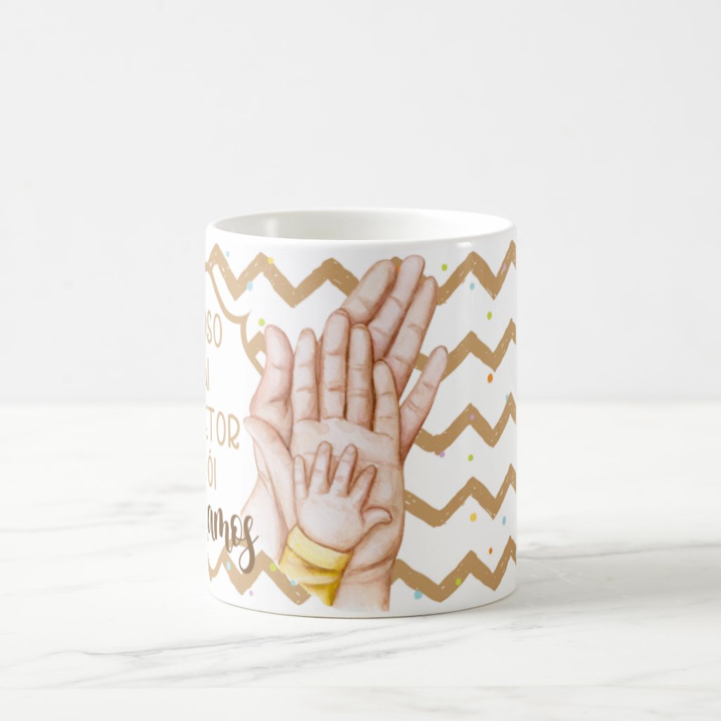 Caneca Presente Para Pai E Esposo Protetor - Dia Dos Pais Branco