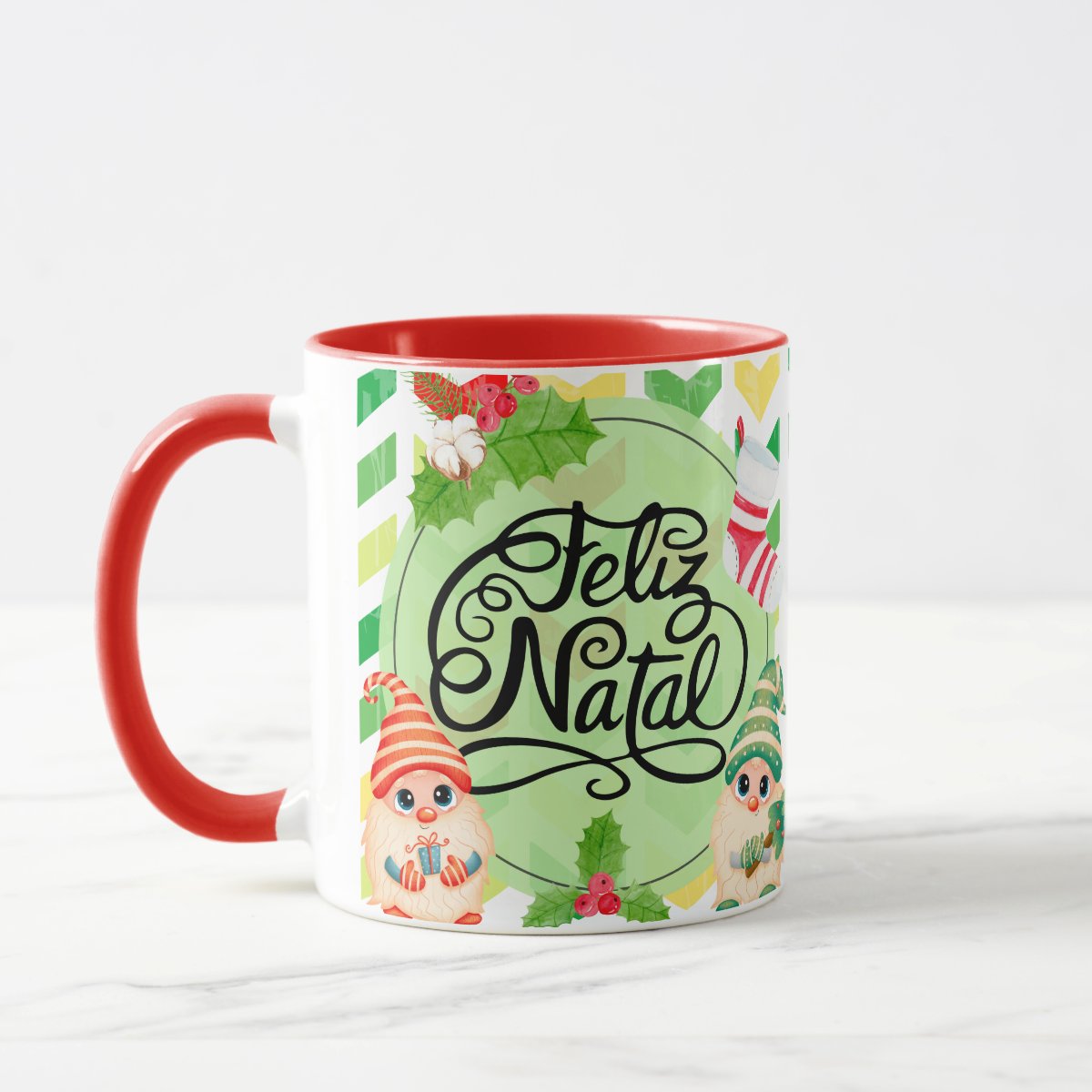 Caneca Personalizada Presente Feliz Natal com Frase Colorida - Outros (Feliz Natal Frase Colorida)