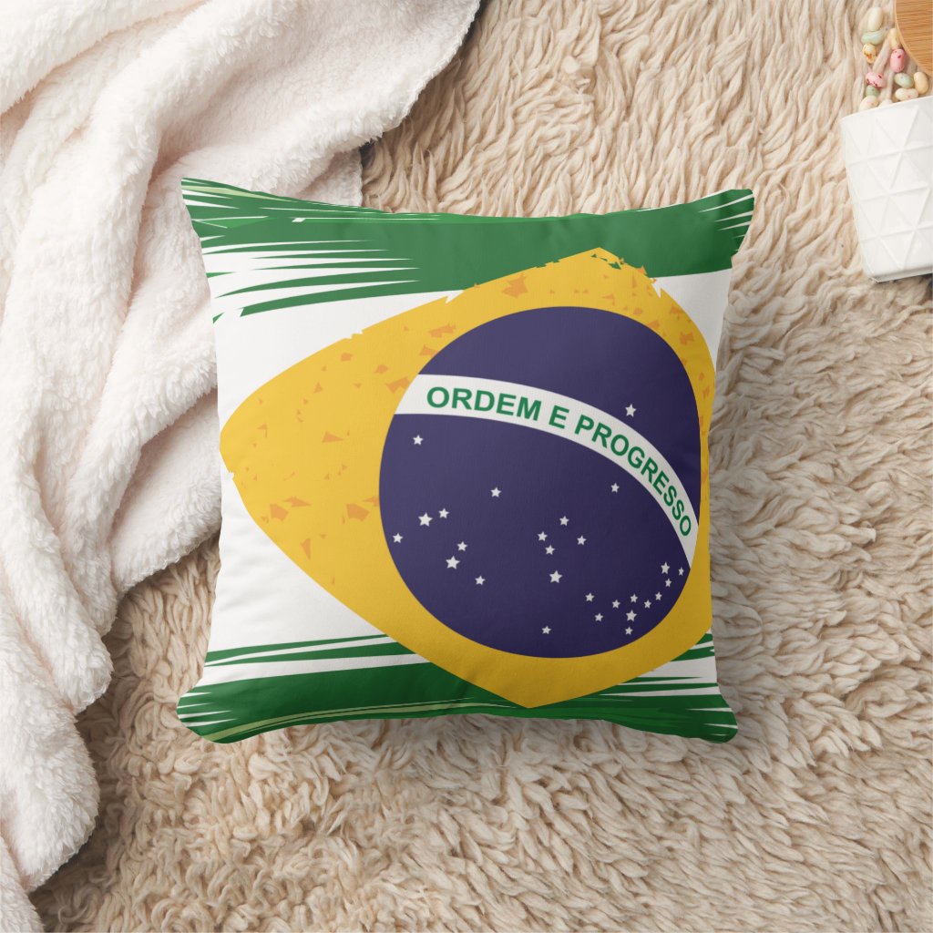 Almofada Decorativa e Personalizada com a Bandeira do Brasil