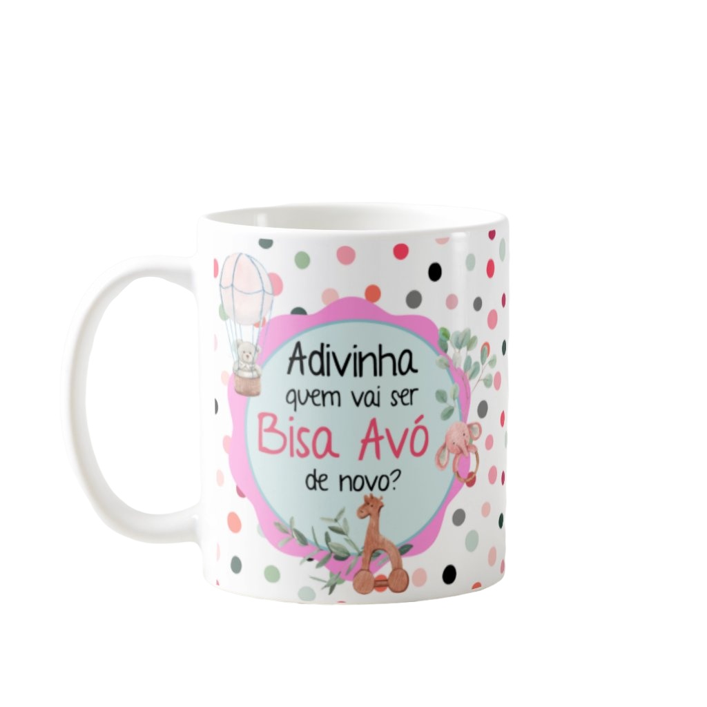 Caneca Anúncio de Gravidez Adivinha Vai Ser Bisa Avó de Novo