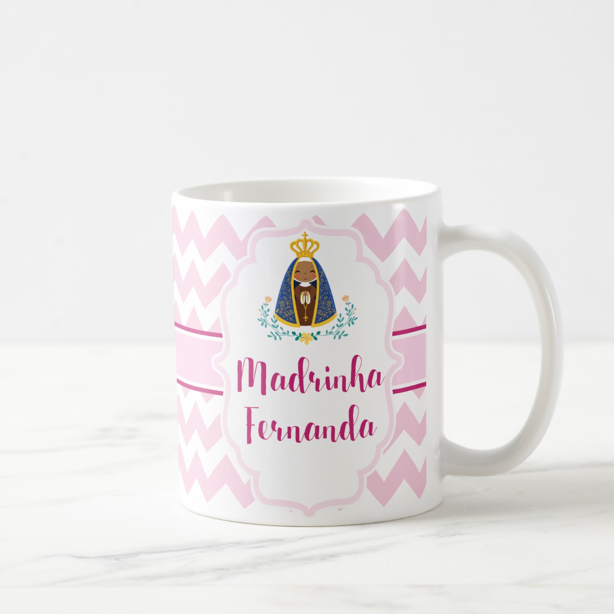Caneca Lembrança Madrinha de Consagração Convite Batizado