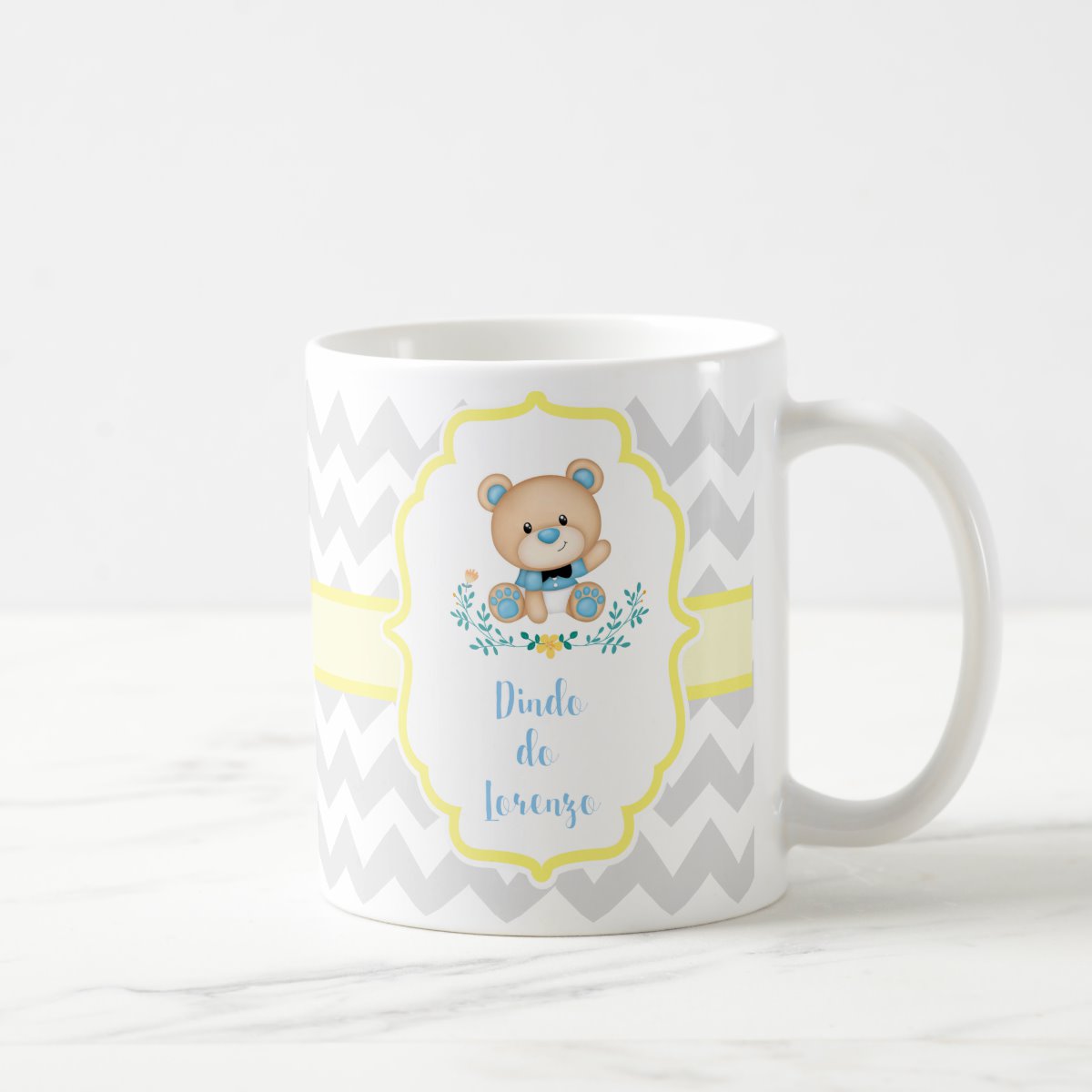 Caneca de Cerâmica Personalizada Padrinho Batizado Urso