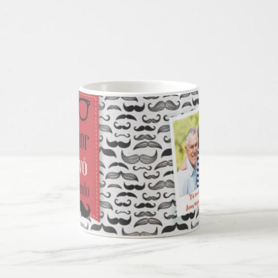 Caneca Vovô Café com Amor e Alegria Presente Perfeito
