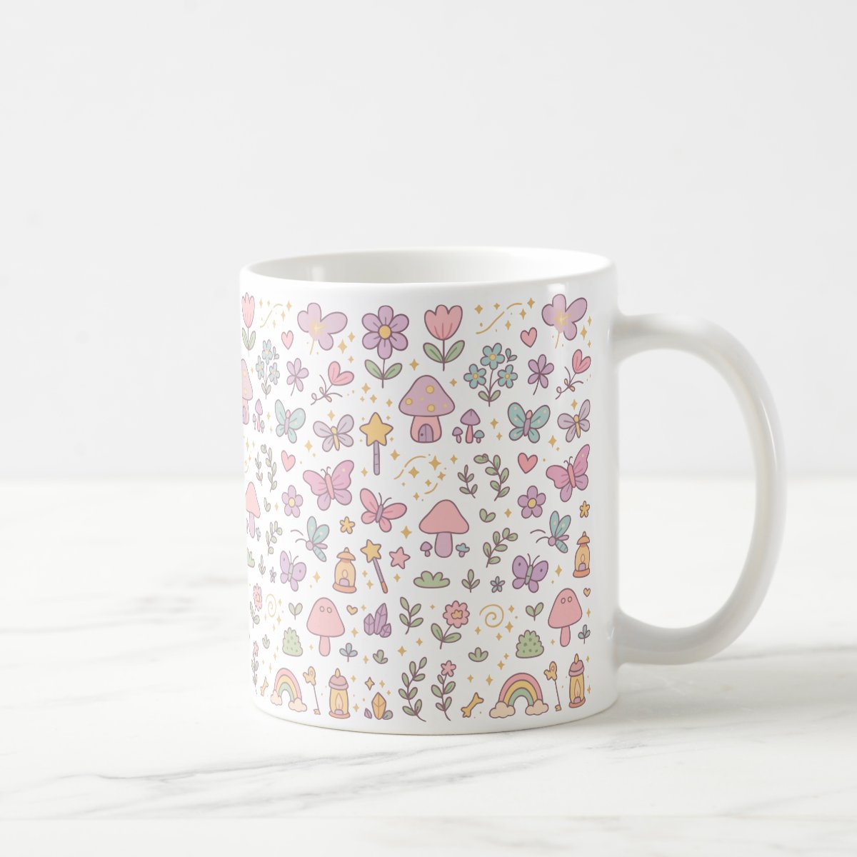 mundo das fadas caneca de polimero infantil feminina