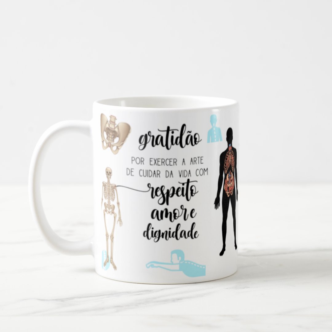 Caneca Presente Personalizado Osteopata Osteopatia - Profissões (Fisioterapeuta)