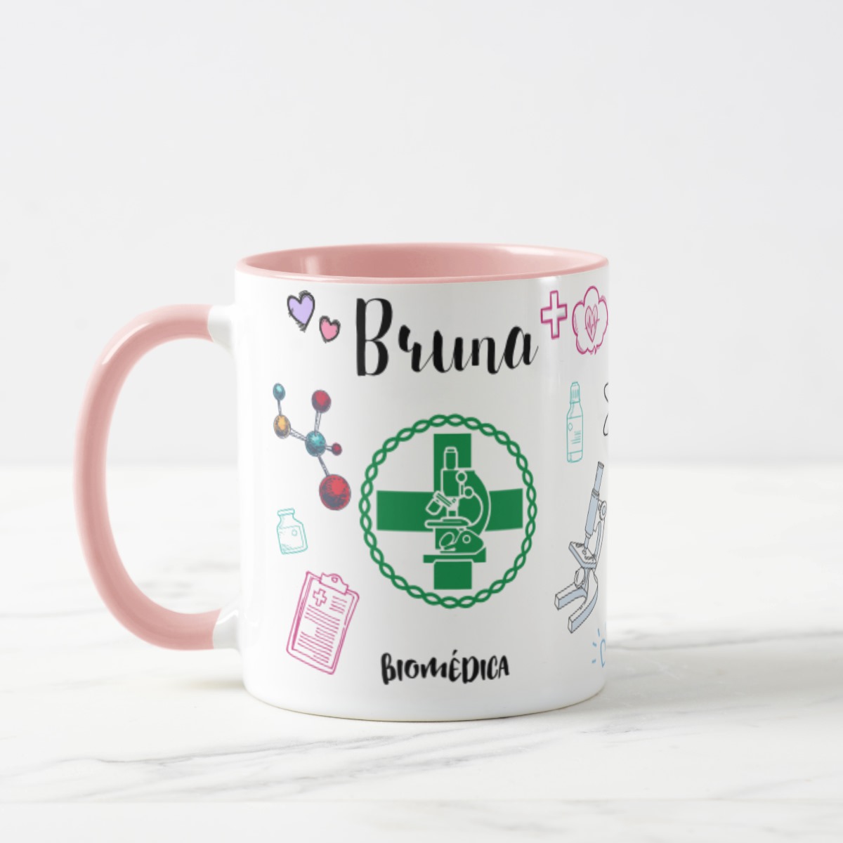 Caneca Feminina Personalizada Presente Profissão Biomedicina - Profissões (Biomedico(a))