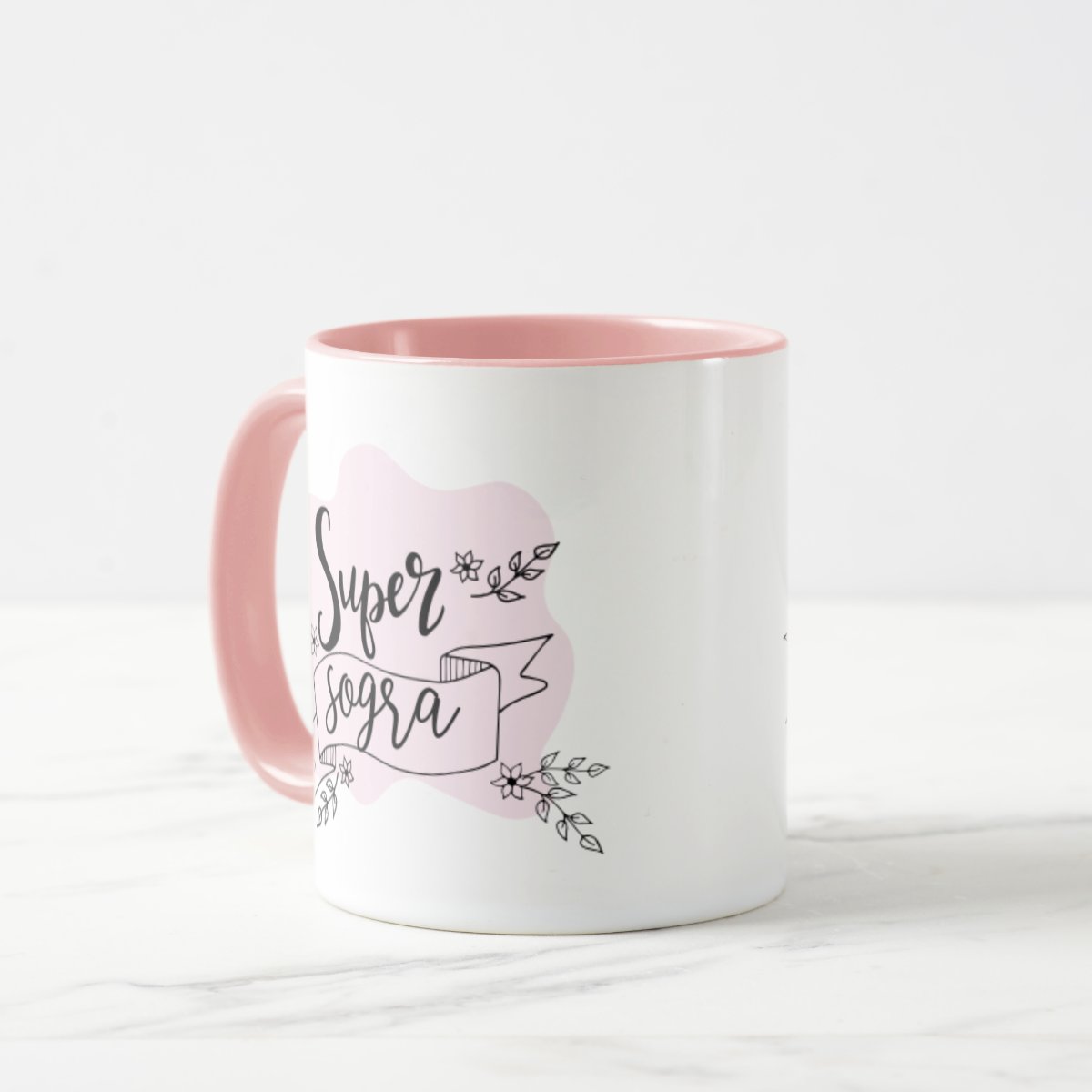 Caneca Rosa Presente Personalizado Aniversário Super Sogra