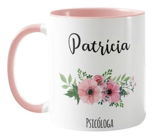 Caneca Personalizada Psicologia Profissão Psicóloga com Nome - Profissões (Psicólogo(a))