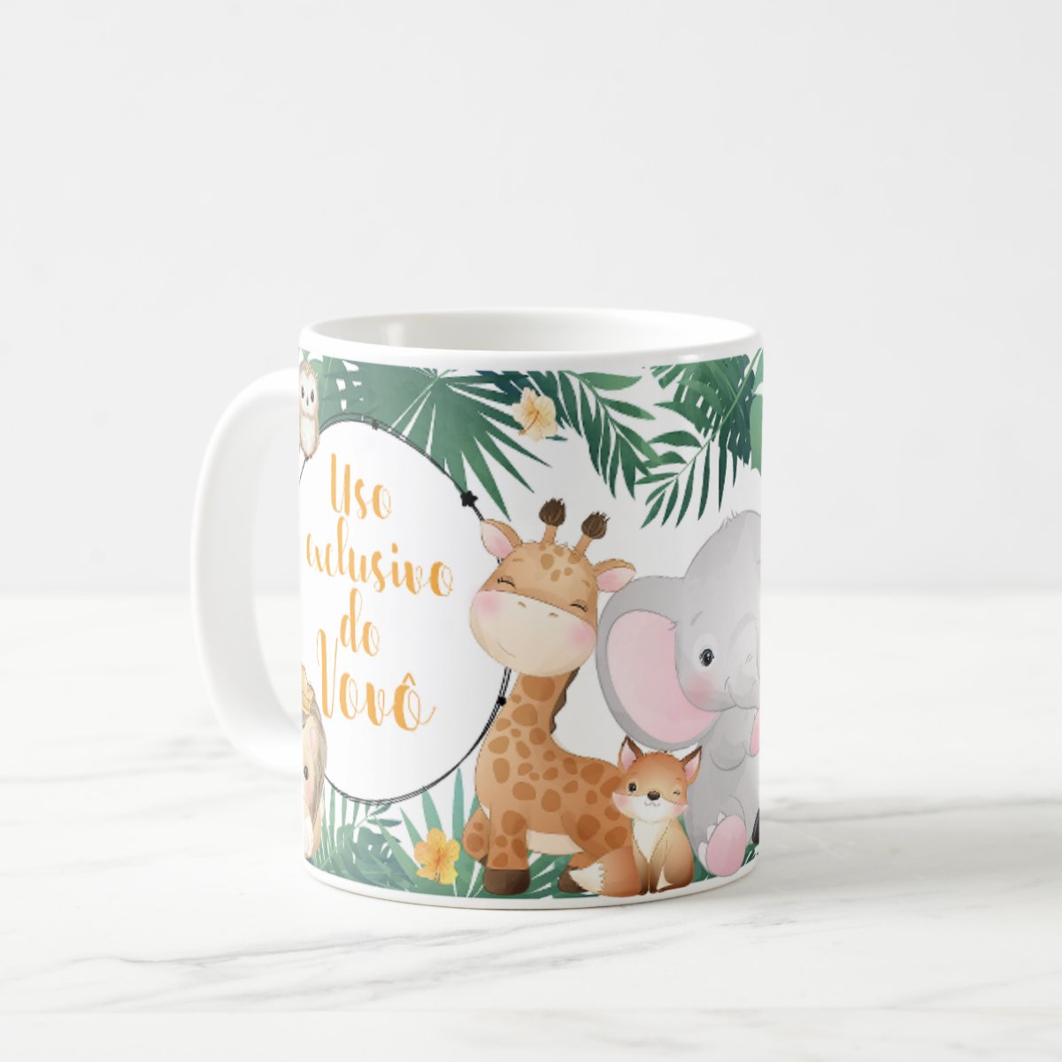 Caneca Lembrança Aniversário Nascimento Safari para Vovô Avô