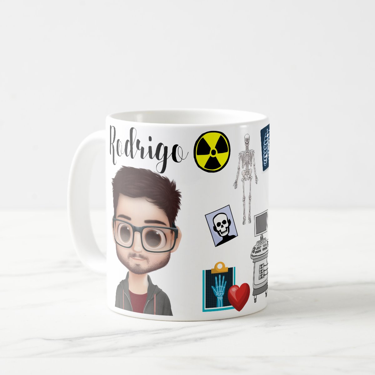 Caneca Radiologia Avatar Personalizado Profissões Medicina Presente Único