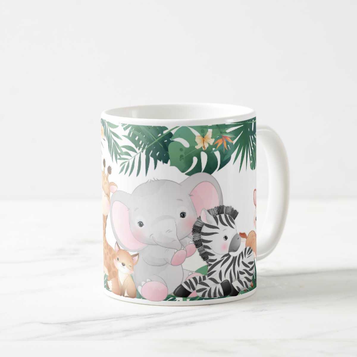 Caneca Lembrança Infantil Safari Aniversário Nascimento