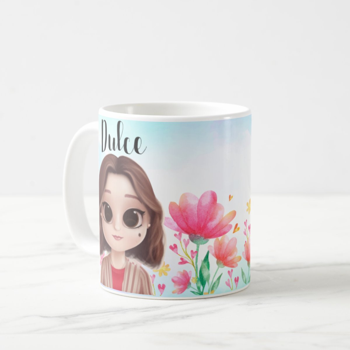 Caneca Personalizada Feminina Presente Criativo Mulher Flor