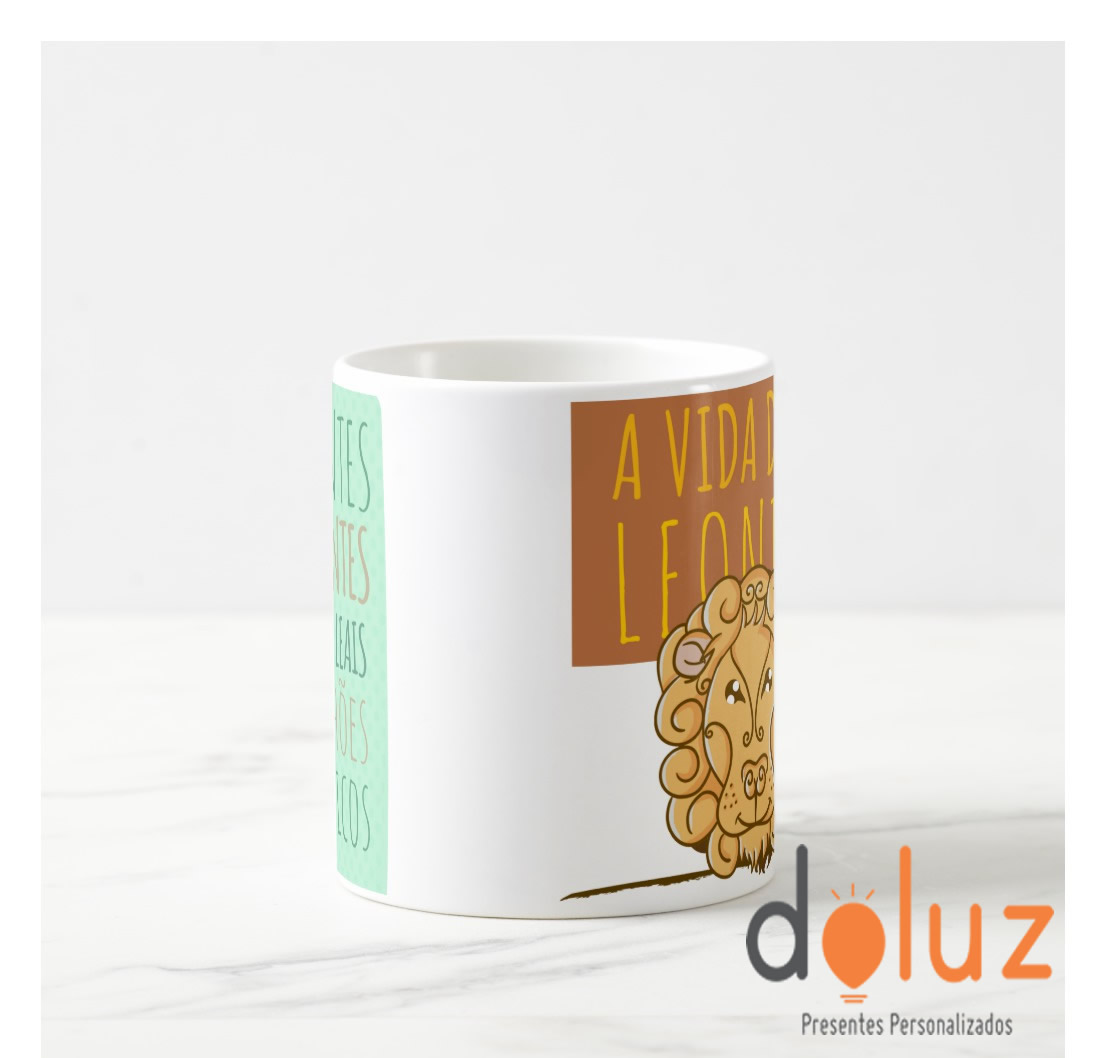 Caneca Personalizada Coleção Signos Leão Presente Leonino Coleção Signos