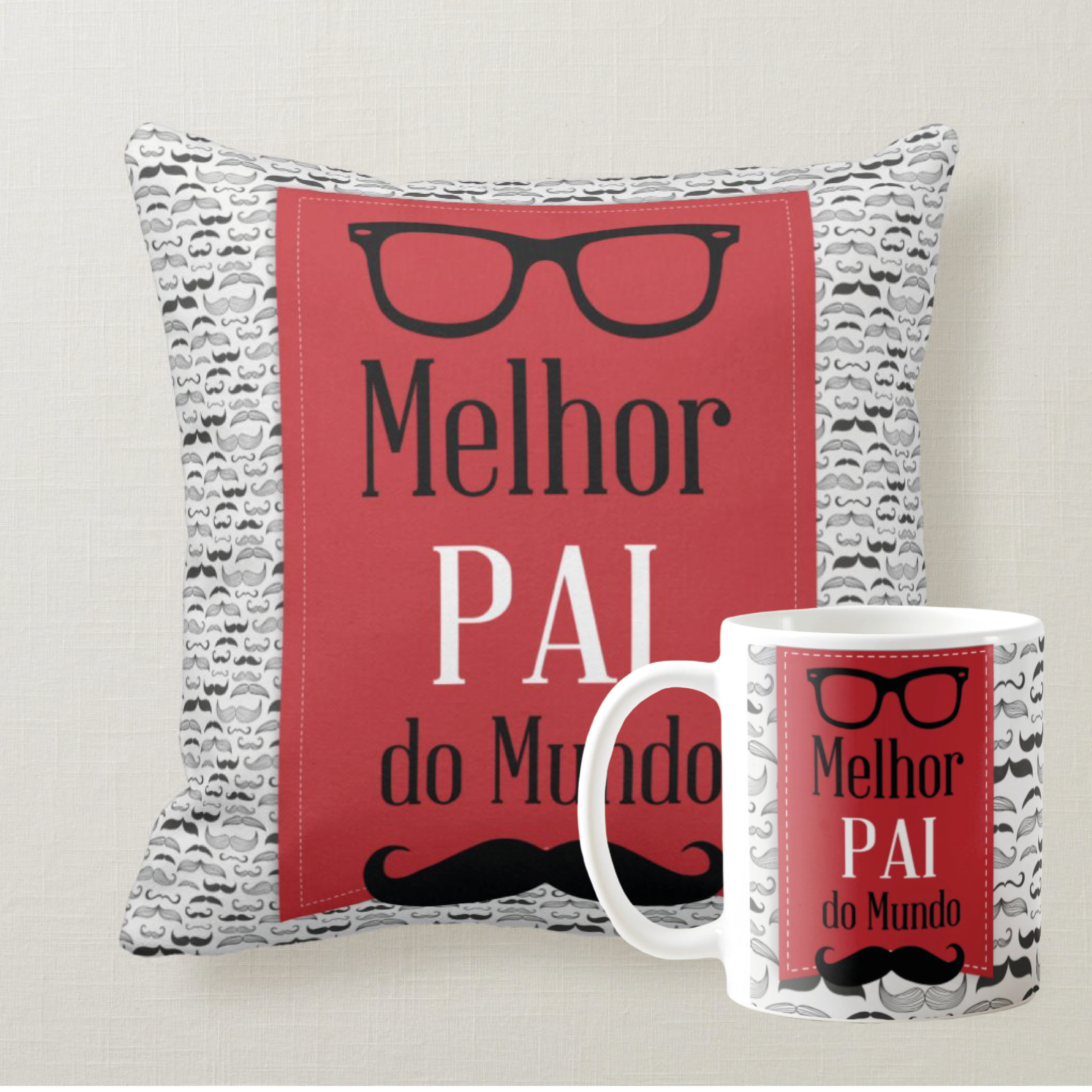 Kit Almofada E Caneca Dia Dos Pais Melhor Pai Do Mundo