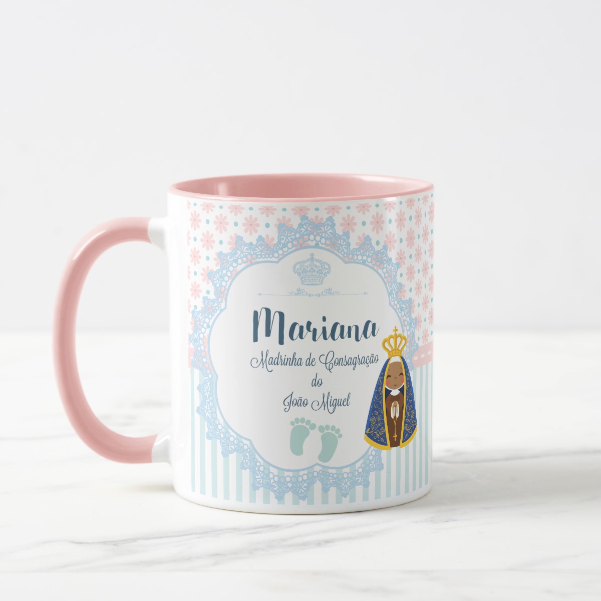 Caneca Batizado Presente Madrinha De Consagração Com Nomes - Batizado (Madrinha de Consagração)