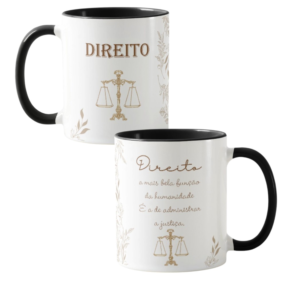 Caneca Direito Presente Personalizado Profissão Formatura - Profissões (Advogado(a))