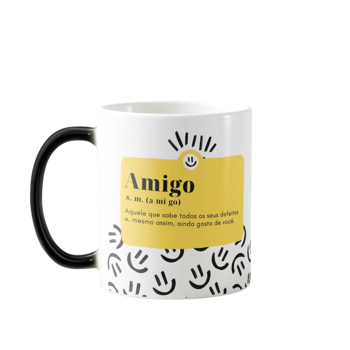 Caneca Mágica De Cerâmica 325 Ml Modelo Amizade Do Luz Presentes