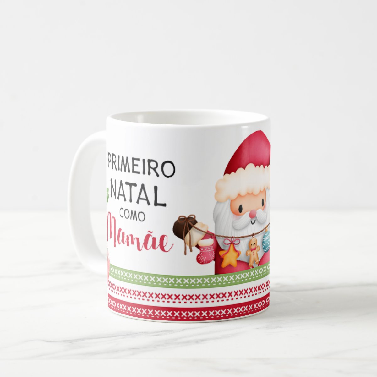 Caneca Personalizada Família Primeiro Natal Como Mãe Mamãe