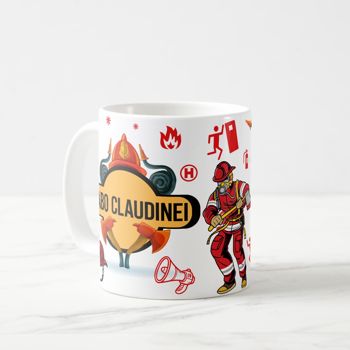 Caneca Criativa Corpo de Bombeiros Personalizada com o Nome