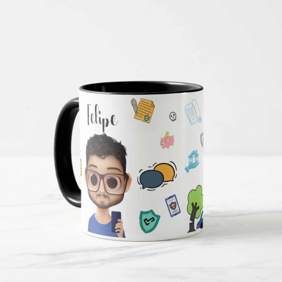 Caneca Corretor de Seguros Presente Corretoras Auto Avatar