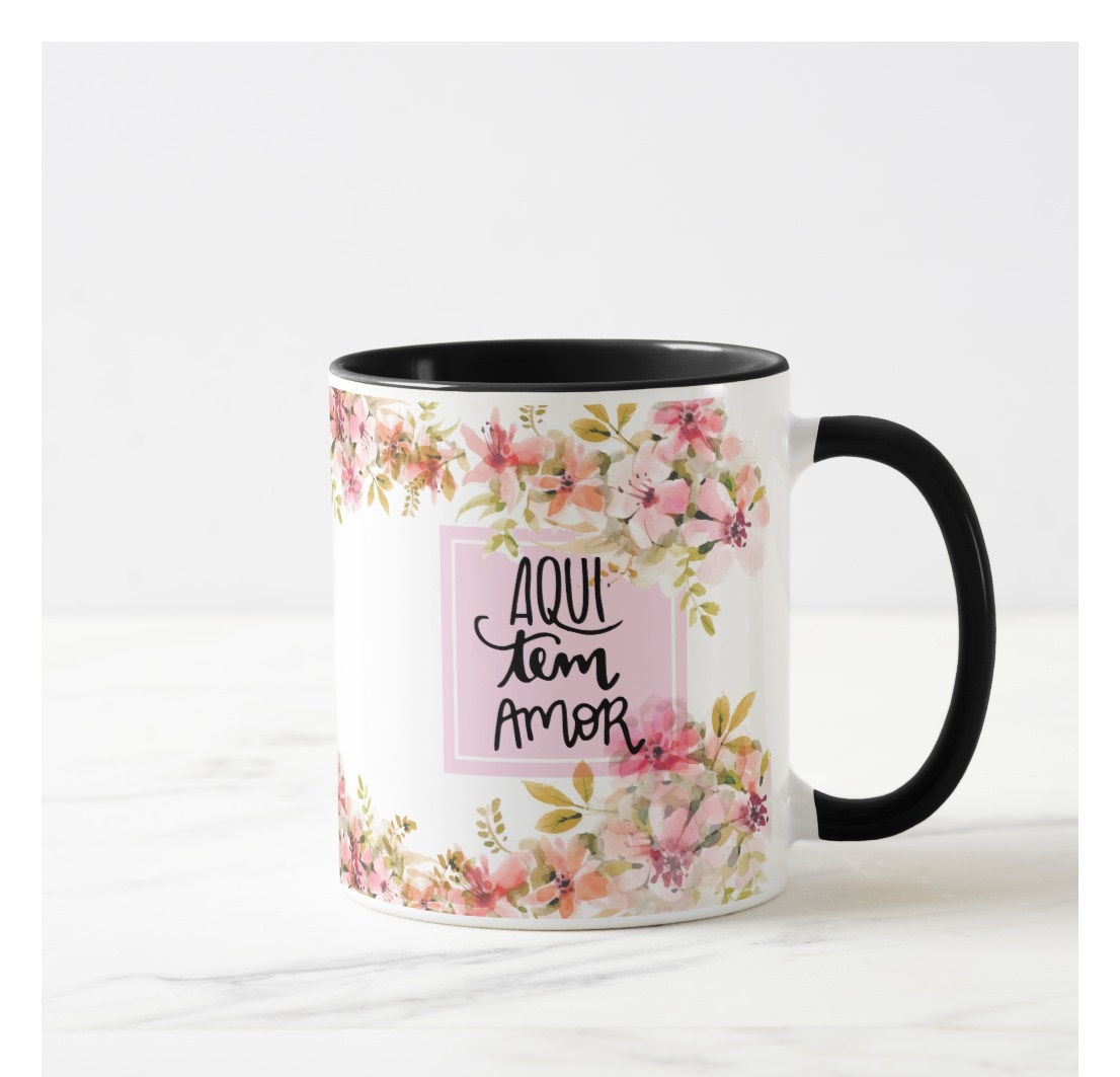 Caneca Personalizada Frase Aqui Tem Amor