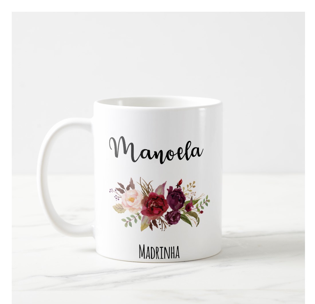 Caneca Personalizada Madrinha Lembrança Casamento Marsala - Casamento (Madrinha)