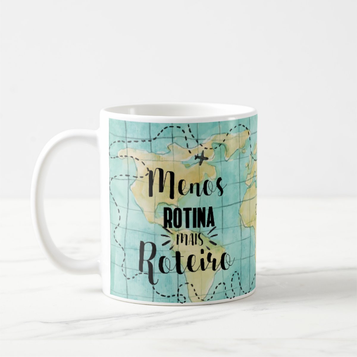 Caneca Personalizada Turismo Frase Menos Rotina Mais Roteiro