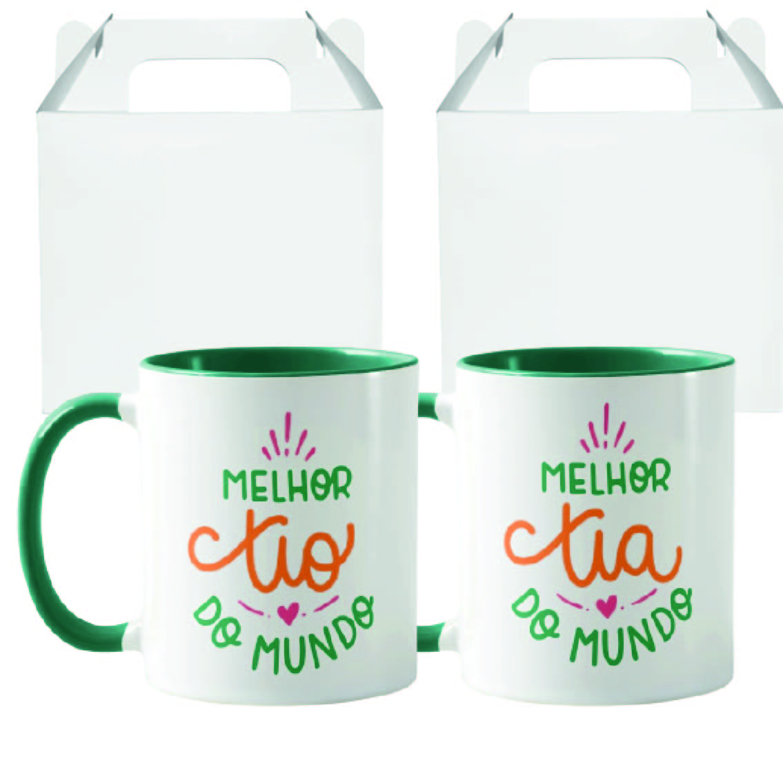 Kit 2 Canecas Presente Criativo Especial Família Tio e Tia - Família (Tio(a))