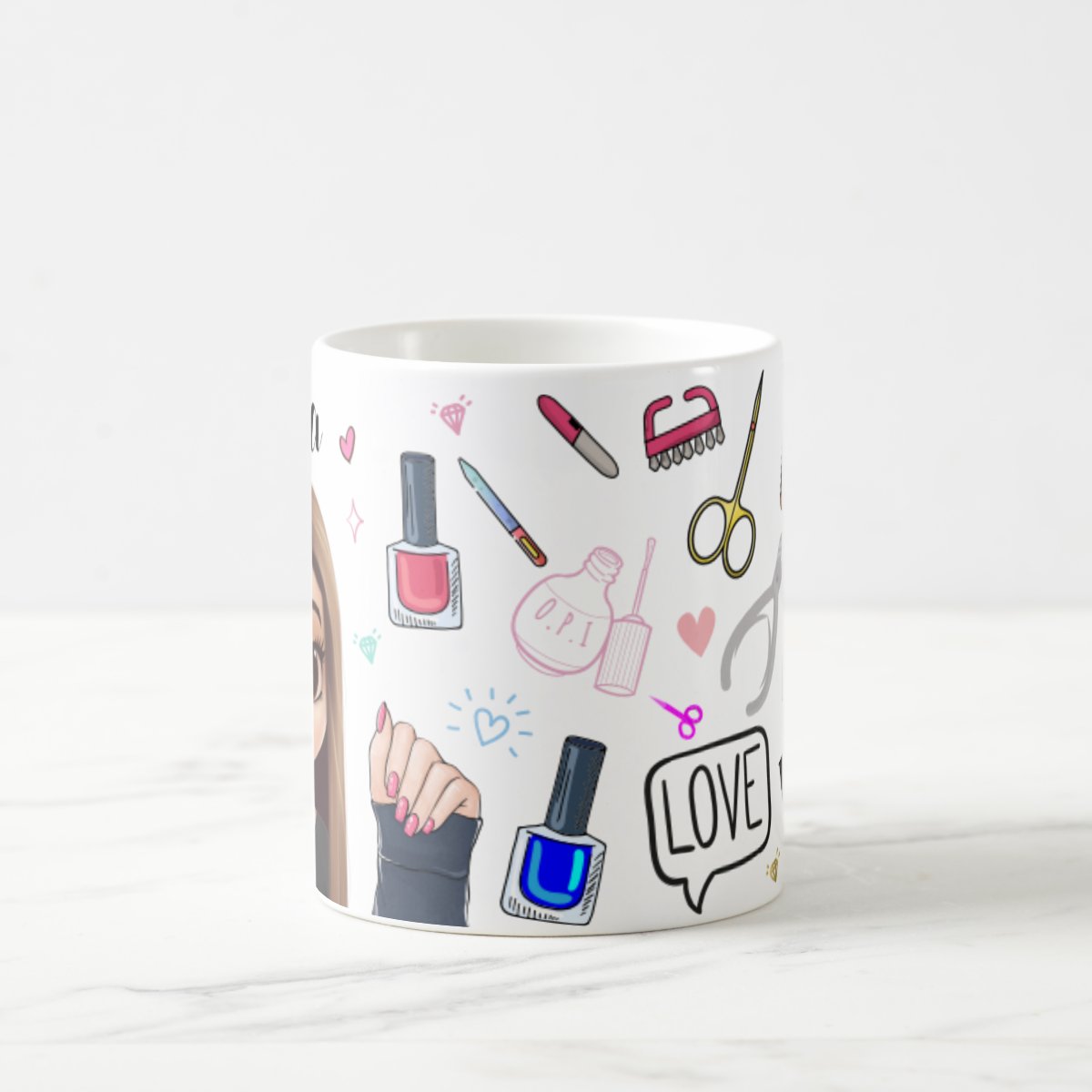 Caneca Personalizada para Manicure Presente Nails designer 