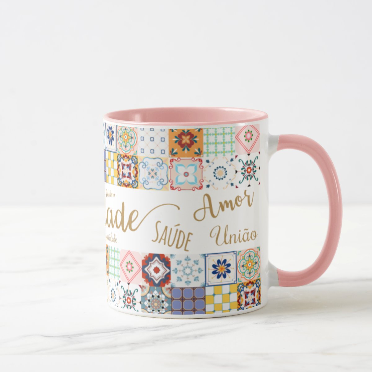 Caneca Felicidade com Palavras Positivas Presente Amiga