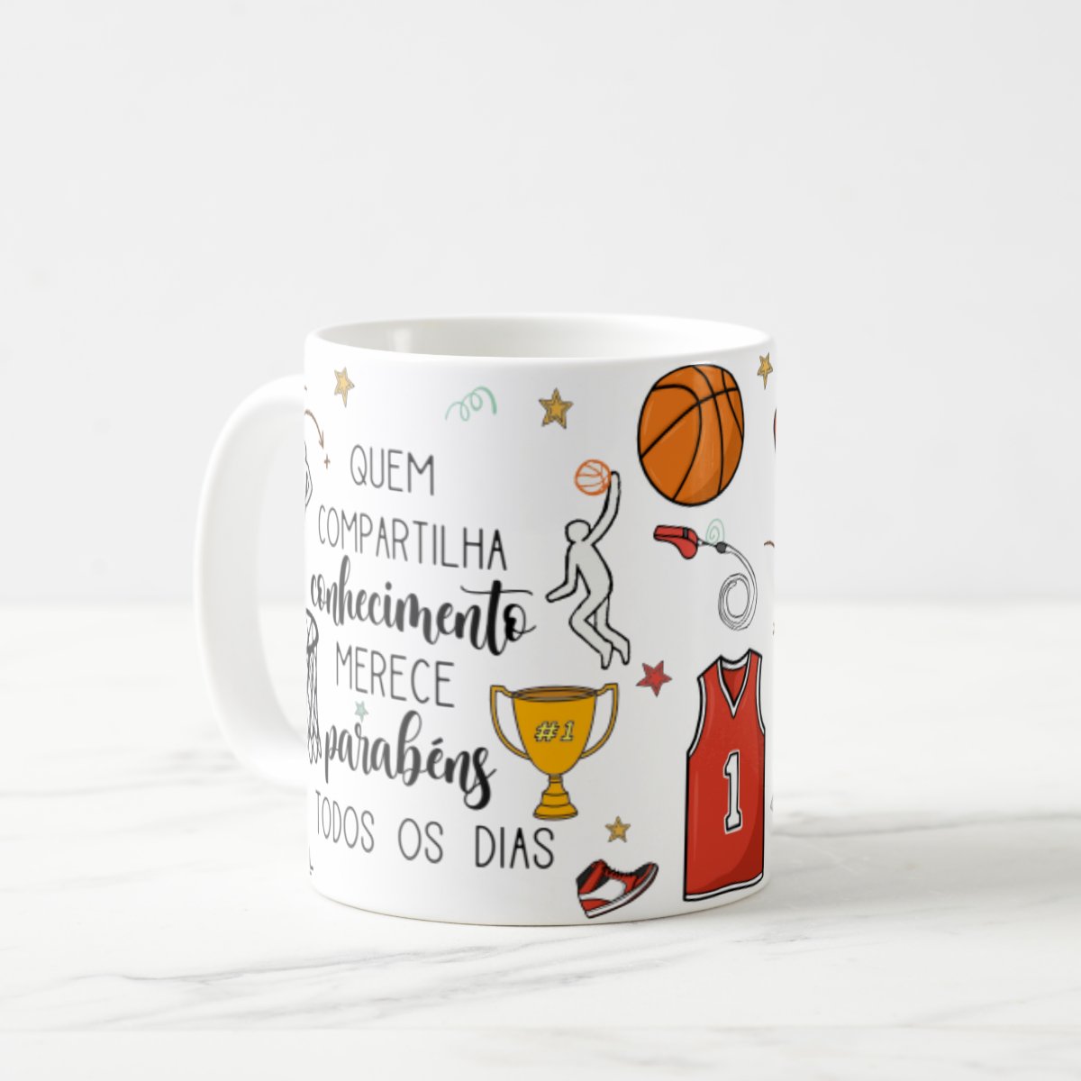 Caneca Presente para o Professor de Educação Física Basquete