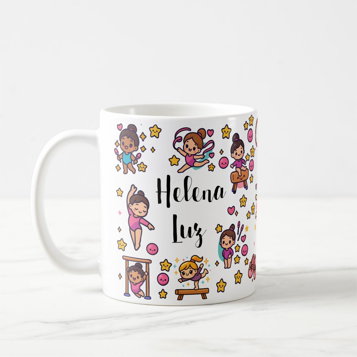 caneca infantil feminina ginastica olimpica polimero
