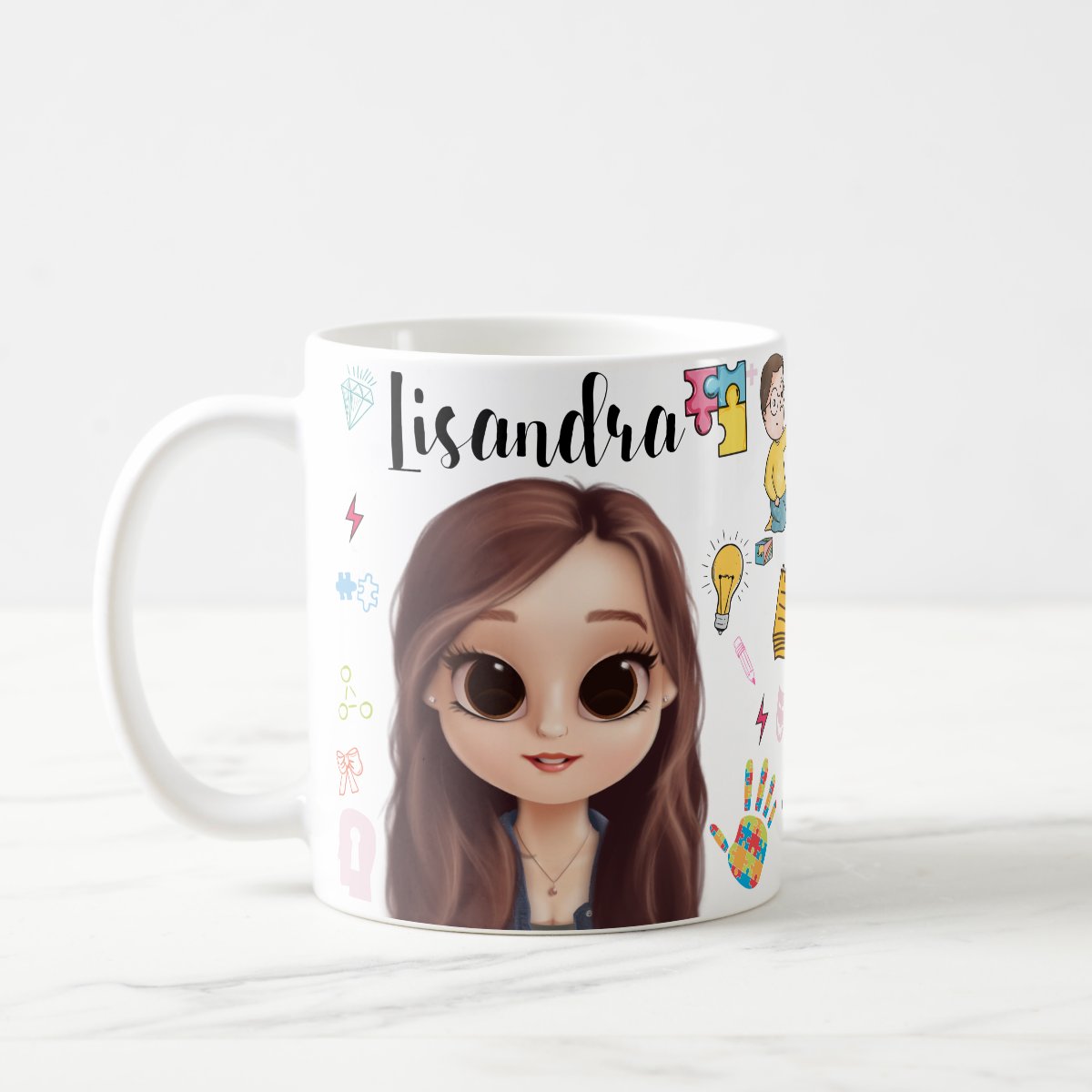 Caneca Criativa Presente Psicopedagoga Psicopedagogia - Profissões (Psicólogo(a))