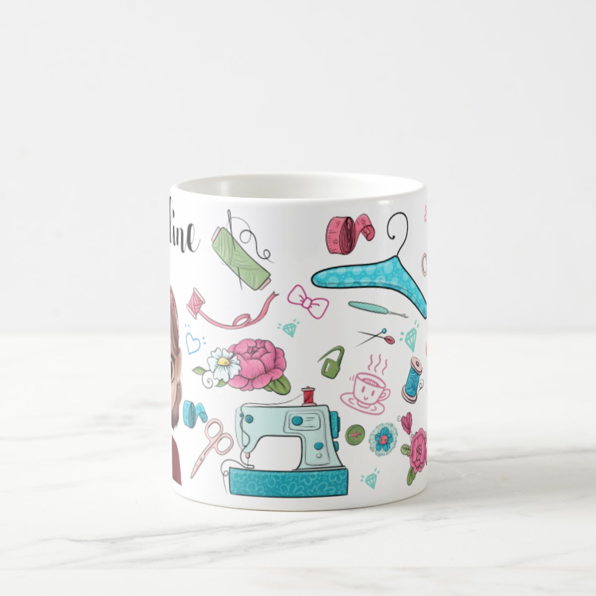 Caneca Personalizada Artesã Presente Costureira com Avatar