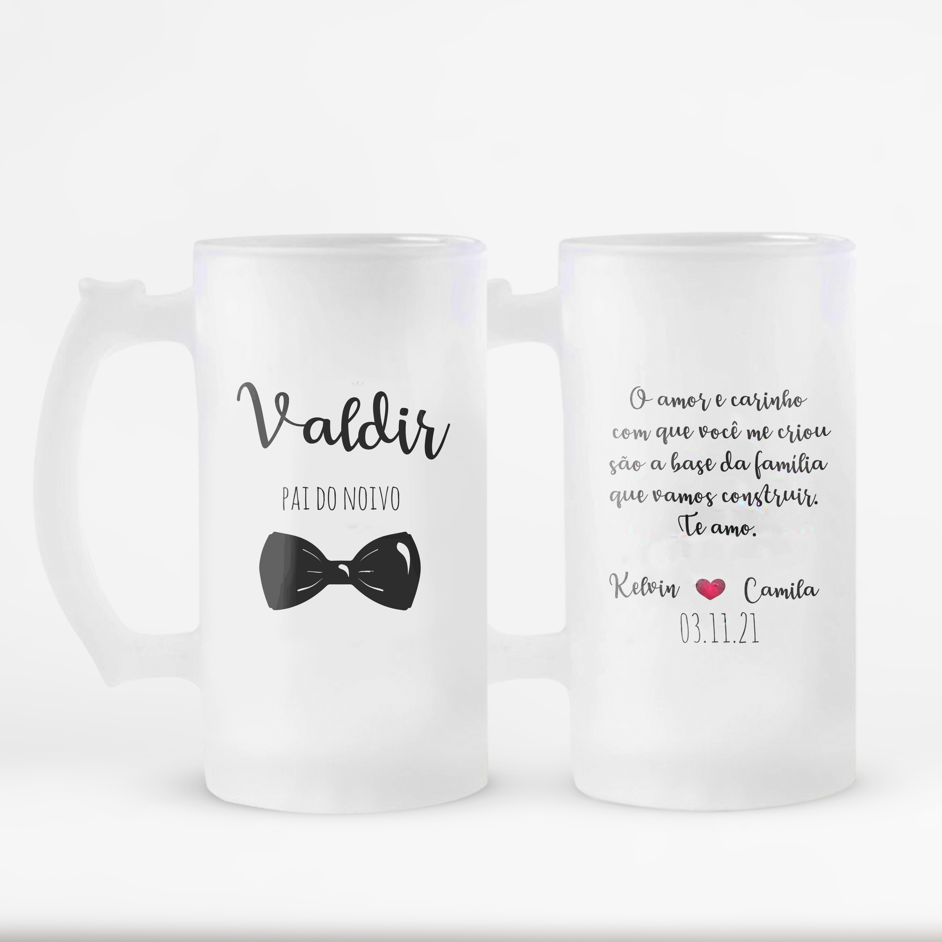 Kit 2 Canecas Personalizadas Chopp Casamento Pais dos Noivos