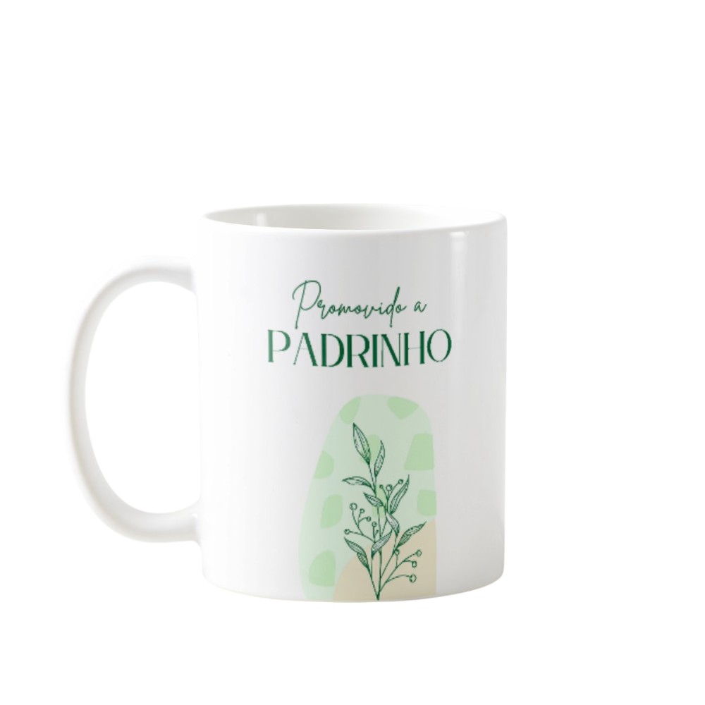 Caneca Convite Padrinho de Batismo Dindo