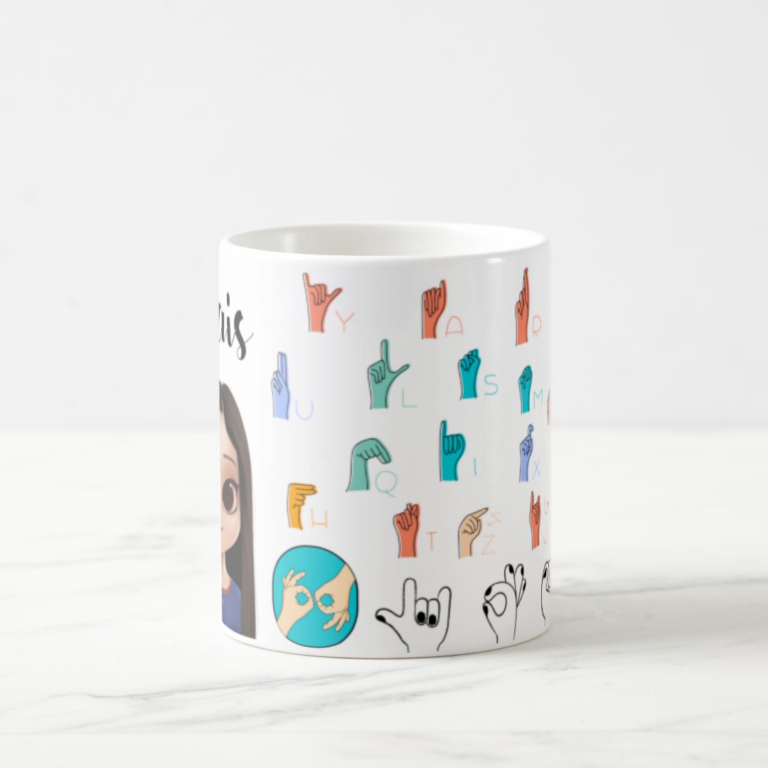  Caneca Professor Libras Presente Personalizada Com Avatar